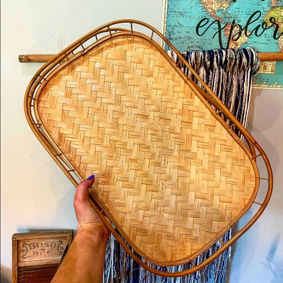 Large vintage wicker tray 3for30 - Picture 1 of 1